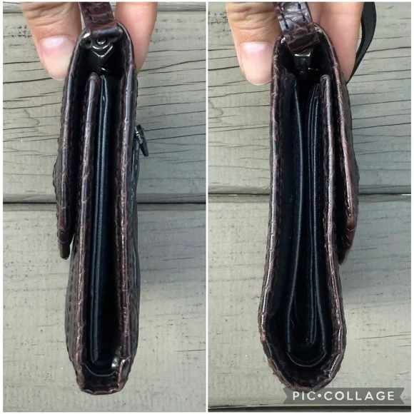 Brighton Black and Brown Leather Crossbody Wallet - Picture 5 of 15